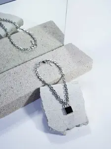 Padlock Necklace Gold, Lock Pendant Chain Necklace for Women, Minimalist Street Style Jewelry Gift