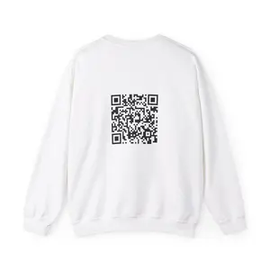 QR Code Unisex Heavy Blend™ Crewneck Sweatshirt - Says, "Jesus Loves You :)"