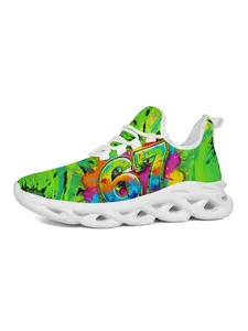 Exclusive Colorful Graffiti Print Sports Shoes, Abstract Style Fashion, Vibrant Pattern, Comfortable Streamlined Sole, Kids Casual Training Shoes