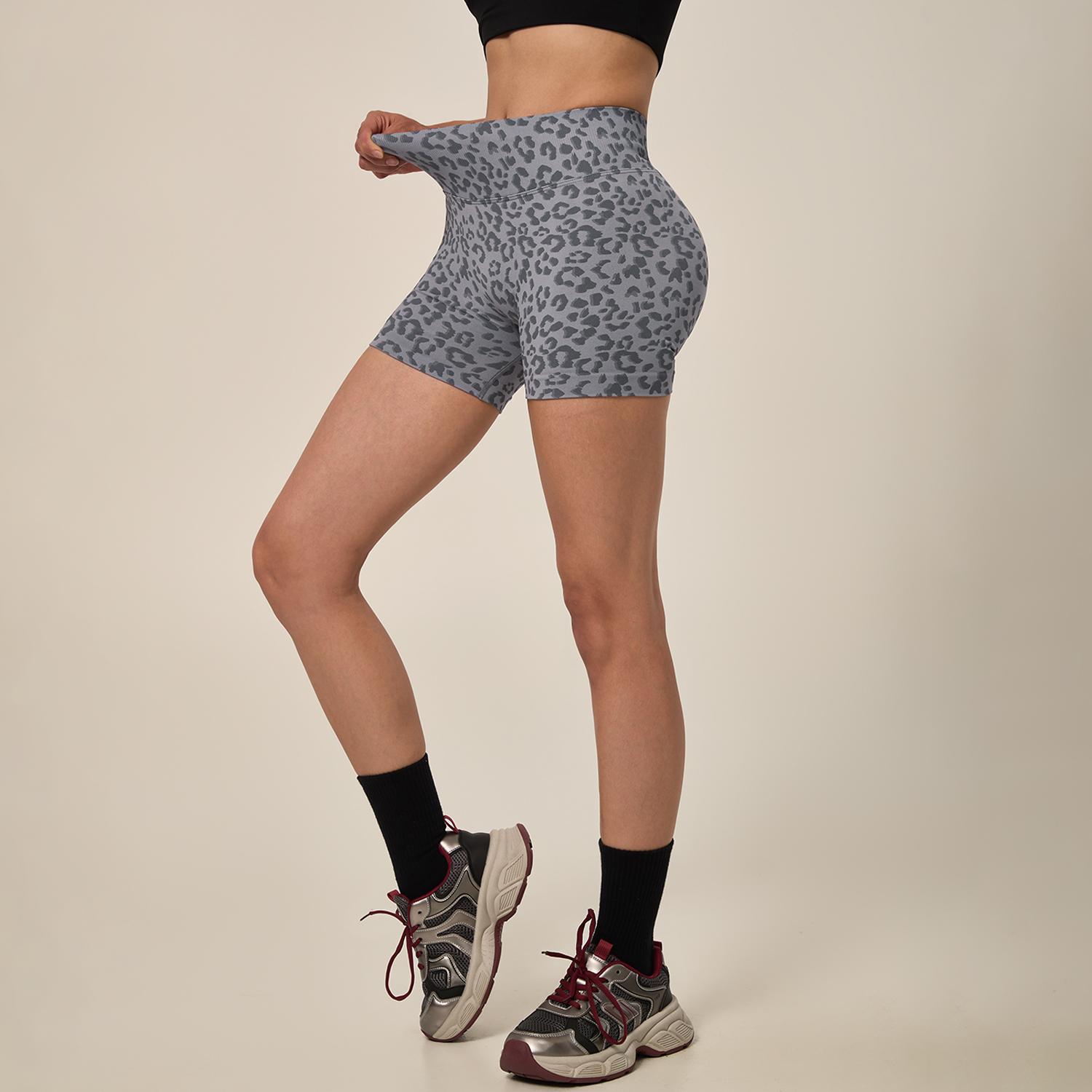 TIMEOFF Women's Fresh Fashion Sports Shorts, High Waist Seamless Sculpt Stretch Activewear with Anti-Roll Waistband for Yoga & Daily Fit, Women's Clothes, Leopard Print Wear, Cheetah Print, Clothes For Women TIMEOFF Women's Fresh Fashion Sports Shorts, High Waist Seamless Sculpt Stretch Activewear with Anti-Roll Waistband for Yoga & Daily Fit, Women's Clothes, Leopard Print Wear, Cheetah Print, Clothes For Women