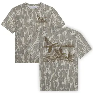 Mallards Over the Marsh Mossy Oak Bottomland Camo Tee – Vintage Duck Hunting Waterfowl Graphic Shirt