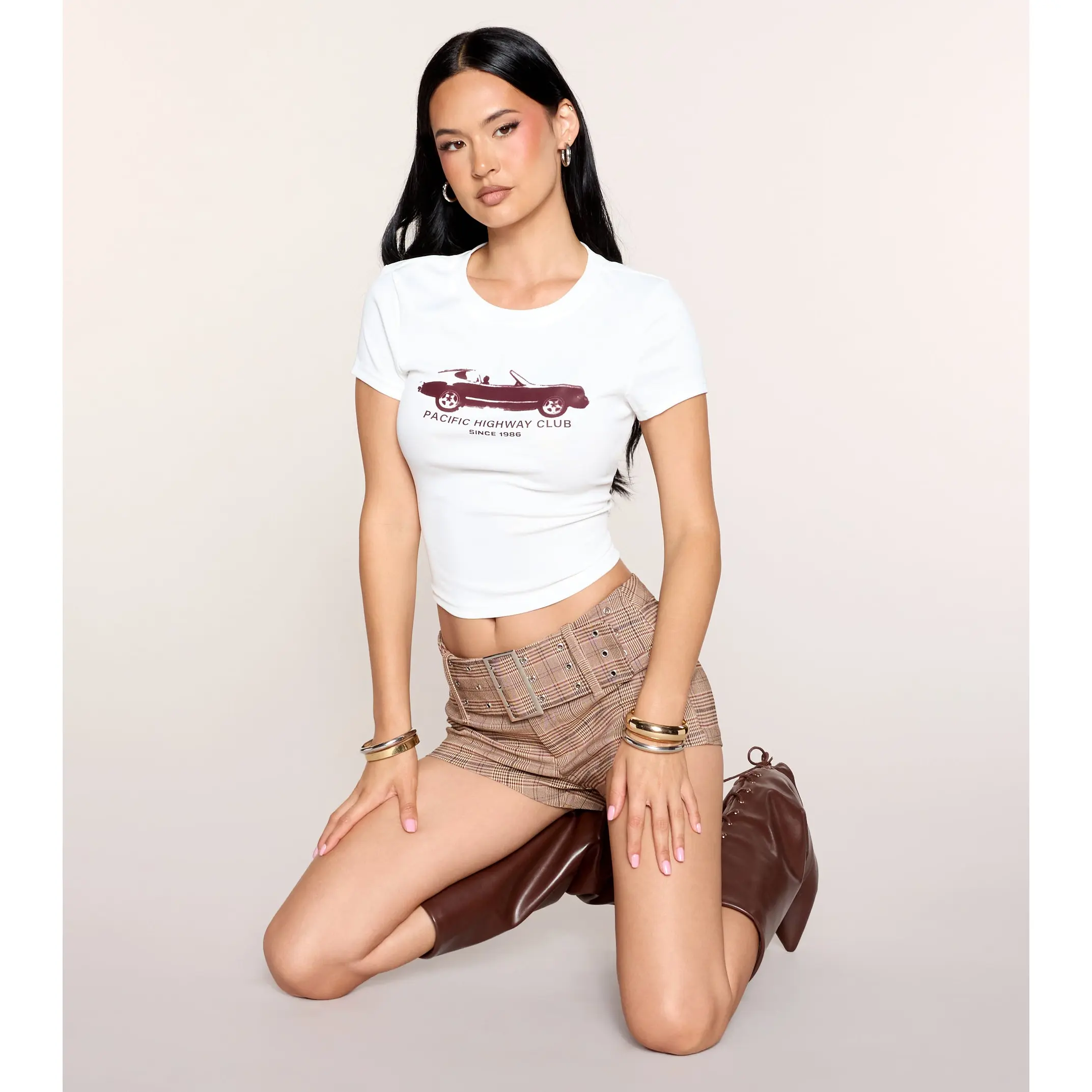 Buckle Up Plaid Hot Shorts