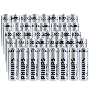 Philips 1.5V Rechargeable AA Lithium Batteries, 3600mWh Long-Lasting Double A Li-ion Batteries 1200+ Cycles for Blink Outdoor Camera