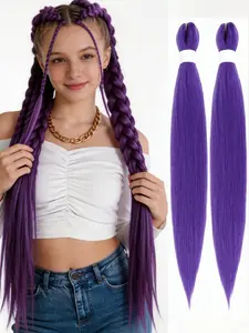 Ez Big Braid 30 Inch Long Straight Hair Braids, Easy Braid Low Temperature Fiber African Dreads, 2 Pieces Set, All Seasons