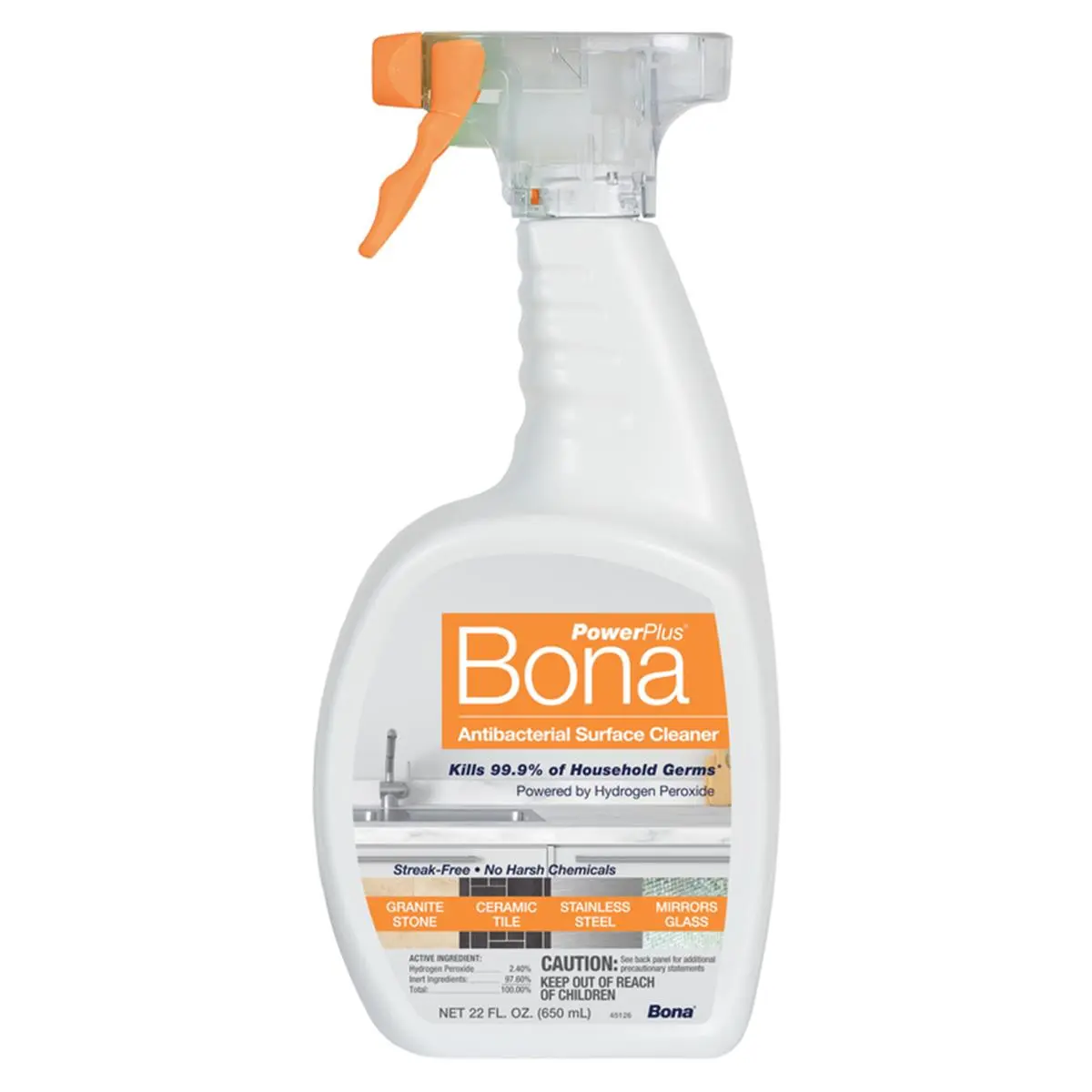 212 MAIN Bona 1017666 All-Purpose Disinfectant Multi Surface Cleaner, 22oz Household Container Liquid Spray Cleaning Agent, Hygienic Clean Household Cleaning Supplies, Pack of 6 - Regular Scent