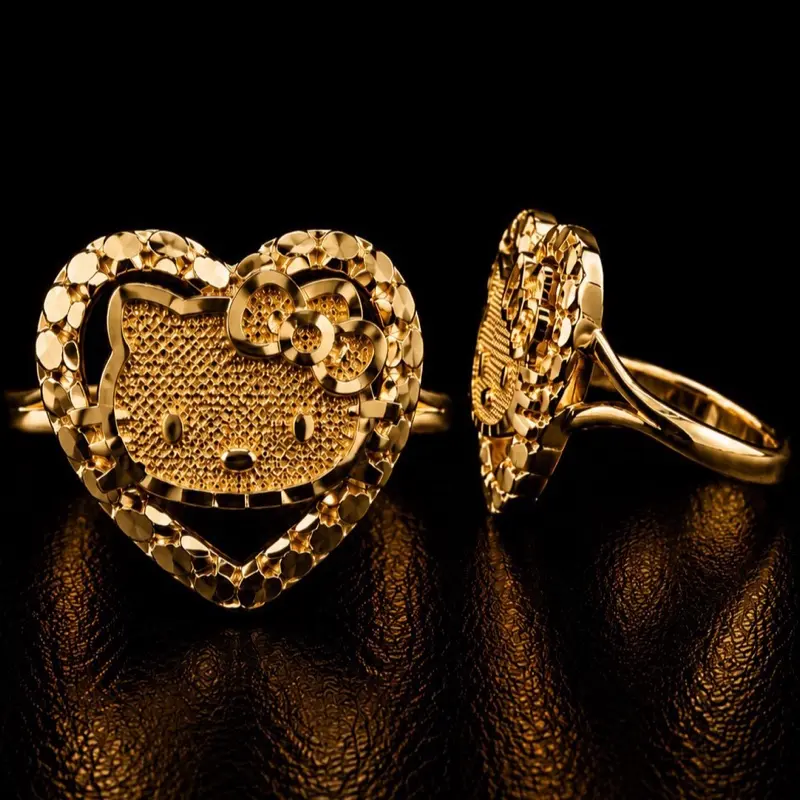 HK Heart Nugget Gold-Plated Ring