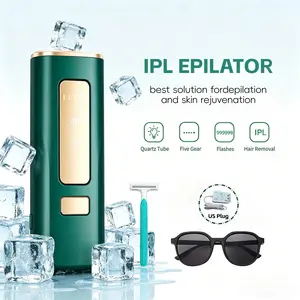 Home Ice Point Pulsed Light Laser Hair Removal Device, Body Hair Removal, 8°c Cooling, 5 Settings, Auto/manual Flash, Pain-Free, Portable, Painless Hair Remover, for Men & Women