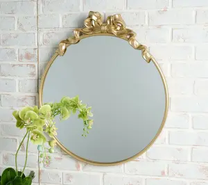 Home Reflections 24" Antique Metal Bow Mirror Home Reflections 24" Antique Metal Bow Mirror