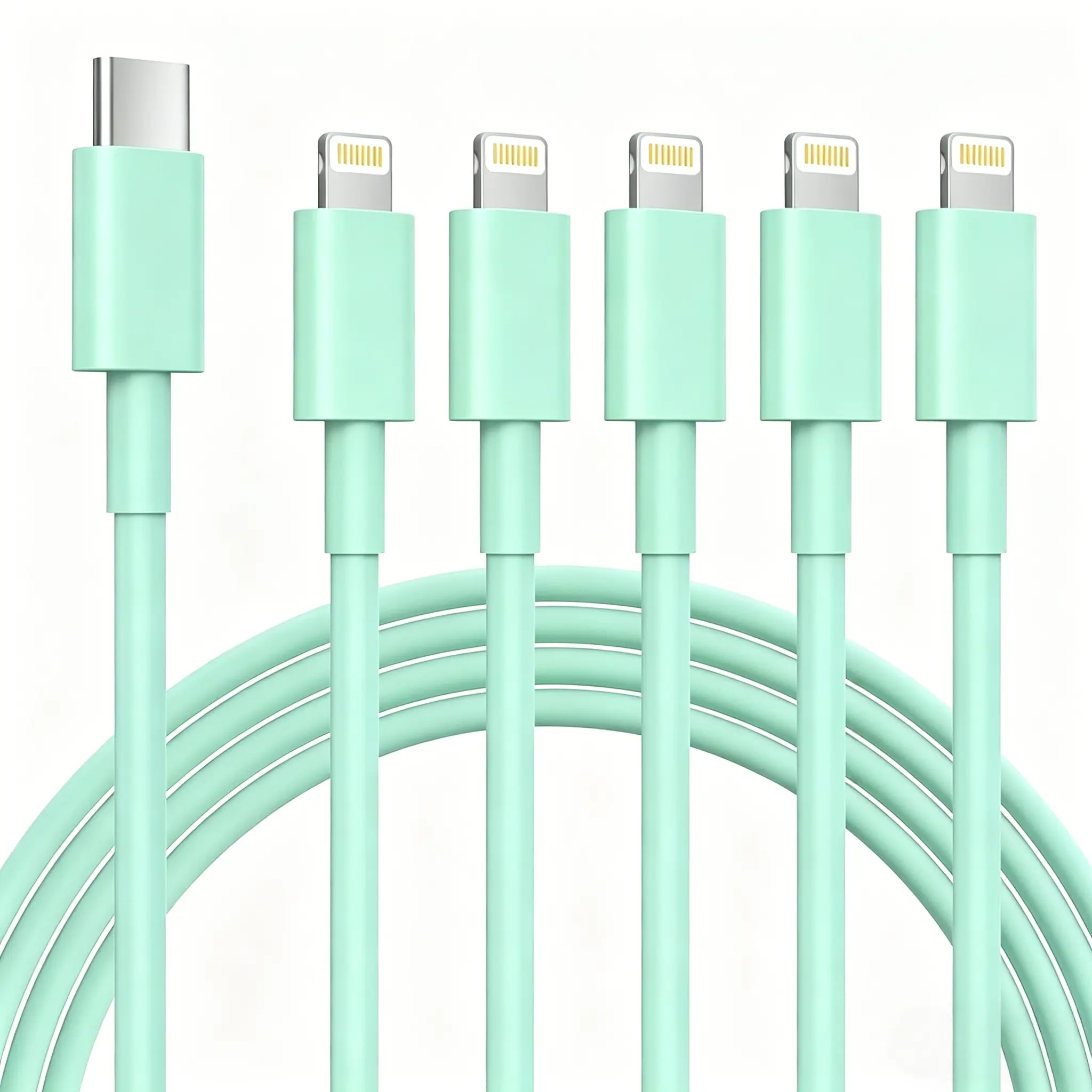 5 Pack 6FT MFi Certified Fast Charging iPhone Lightning Cables for iPhone 14/13/12, AirPods Pro