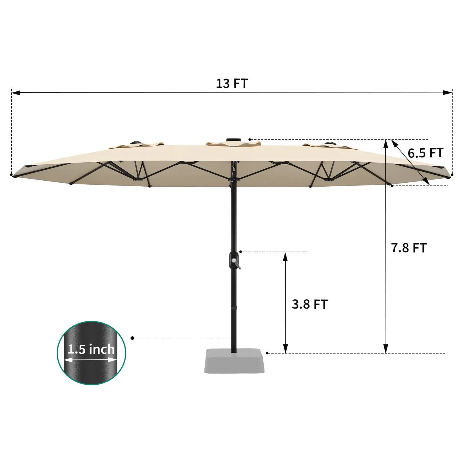 GARVEE- Large 14-foot Patio Umbrella, Double-Sided Rectangular Crank Umbrella for Pool, Lawn, Garden, Beige Color - TikTok Shop GARVEE- Large 14-foot Patio Umbrella, Double-Sided Rectangular Crank Umbrella for Pool, Lawn, Garden, Beige Color - TikTok Shop