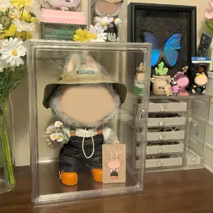 Cube Display Case for Labubu Doll Keychains, Display Stand for Dolls, Storage case for Dolls, Dust and Moisture Proof