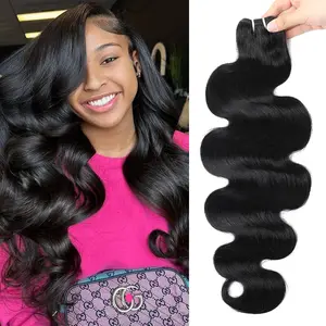 [15A Bundles] Ishow Body Wave Raw Human Hair Brazilian Virgin Hair Unprocessed Remy Hair Extensions Quick Weave 1 3 4 Weave Bundles 4*4 Lace Closure