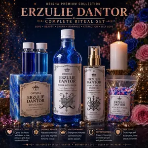 ORISHA Érzulie Dantor Power Bath Luxury Spiritual Bath Big Set Gift, Oud Sandalwood & Musk Fragrance, 16oz Self-Care Body Care Calming Cleanser Collection