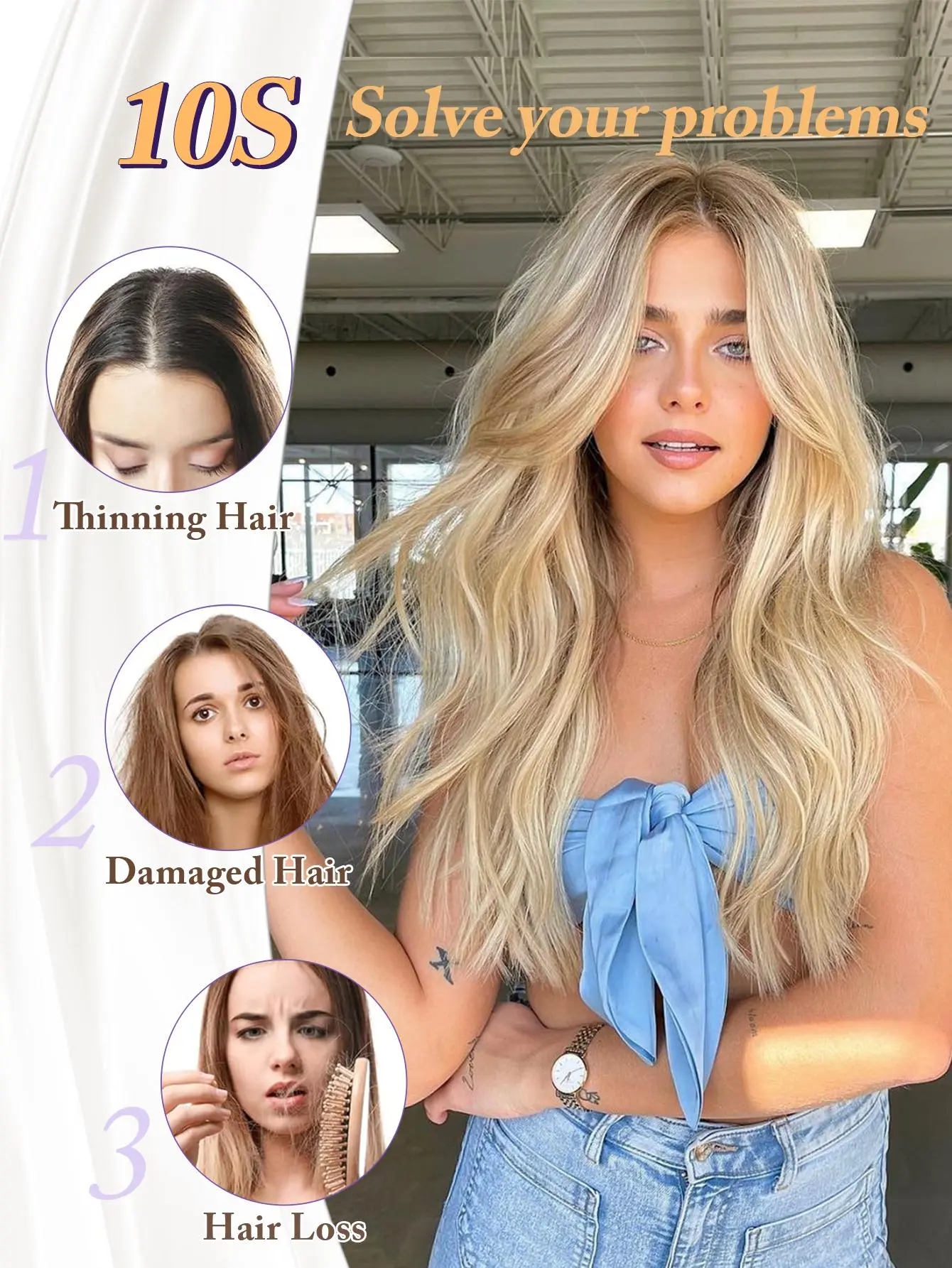 Human Hair Clip-In Topper, Integrated Top Piece for Women, Modern Style Paneway Hair Toppers for Women Clip in Hair Topper with  main image 2