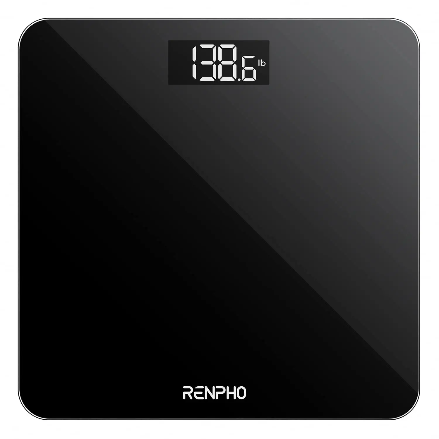 RENPHO Digital Bathroom Scale Accurate Weight Measurement Scale with Backlit LED Round Corner Design, Body Scale Weight up to 400 lb/180kg
