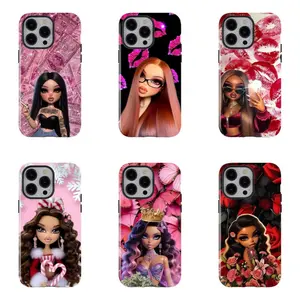 Bratz New stylis phone case,compatible with multiple Apple models, featuring a red lip and butterfly design, a sweet and cool style, and drop protection for iPhone 16/15/14/13/12/11/17 ProMax Plus for Samsung phones,an excellent choice,A gift for the fans