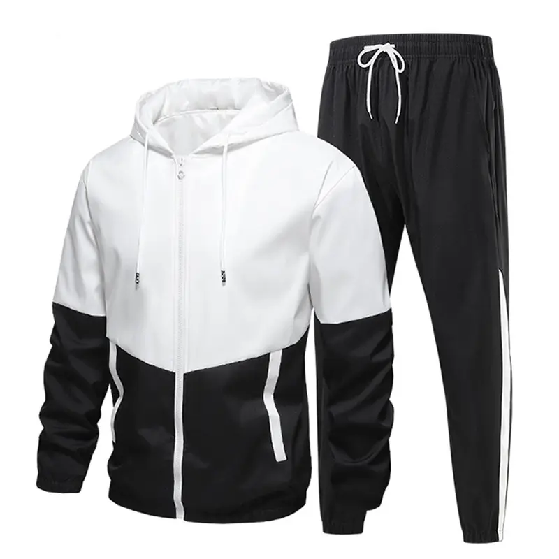Men's 2-Piece Basic Active Tracksuit Set - Long Sleeve Solid Hoodie & Joggers, Hoodie Sweatpants Set, Matched Hoodie+Pants, Athleisure Gym & Casual Wear