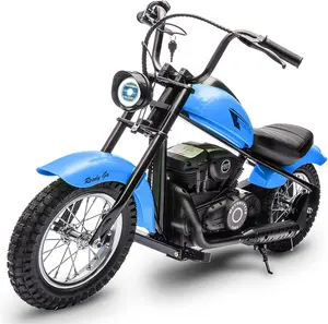 GAOMON Blue Electric Dirt Bike For Kids With 15 MPH Top Speed 24V 300W Motor LED Lights And 12 Inch Air Filled Tires Blue