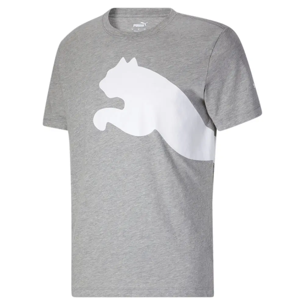 PUMA Mens Oversized Logo Crew Neck Short Sleeve Casual Tops Casual - Grey