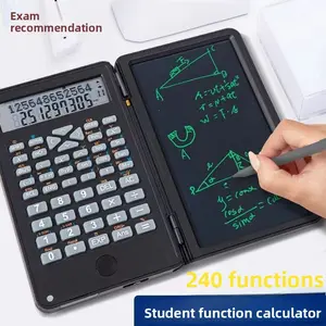 Langkes Advanced Smart Calculator Rechargeable Desktop Scientific Model with Multi View Display Erasable LCD Writing Panel Function Calculator Handwriting Board 2 in 1 Foldable Silent Portable for Exams Scientific Calculators