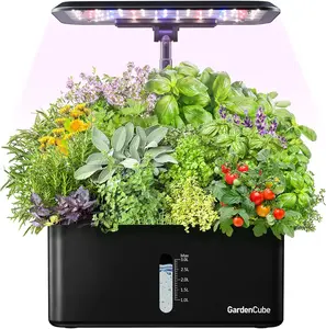 Growing System Kit: 8 Pods Indoor Herb Garden with LED Grow Light Quiet Smart Pump Automatic Timer Plants Germination Kit Height Adjustable - Gardening Gifts for Women Men
