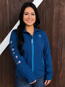 ARIAT – WOMEN’S New Team Softshell Jacket ( HYDRA/NIGHT SKY BLANKET )