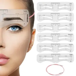Waterproof Eyebrow Stencils with Elastic Headband, Reusable Eyebrow Card for Beginners, Eyebrow Shaping Tool, Eyebrow Guide Sticker for Perfect Eyebrow Arch & Grooming,summervibes