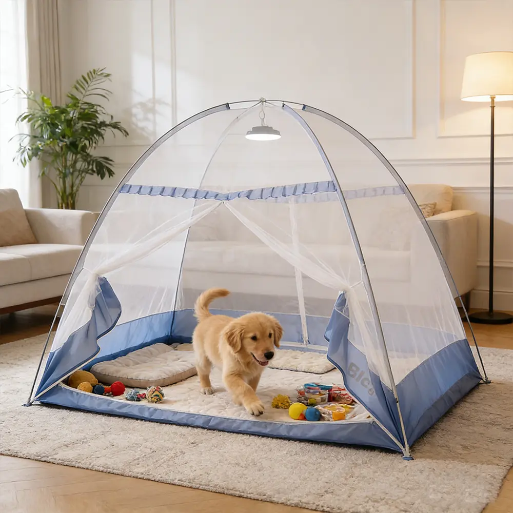 Snooztex King & Queen Rectangle Foldable Anti-Bug Bug-Free Mosquito Net Tent, Free-Standing Bed Canopy with 1-Second Setup, 360° Full Coverage, Breathable Dustproof Portable Design for Home & Outdoor