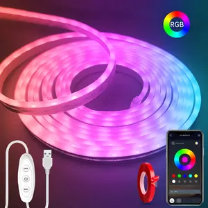 SEGRASS RGB Neon Rope Lights - 5V LED Lights with Remote, Mobile App Control, Music Sync, Flexible DIY Design, Versatile Use for Bedroom, Weddings, KTV, Balcony Home Decoration, Led Strip Light, Rgb Colorful Led