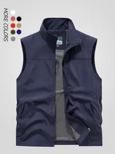 Men's Hooded Fishing Vest, Outdoor Hiking Camping Tactical Vest Gilet, Multi-Functional Summer Workwear Photography Jacket, New Arrival