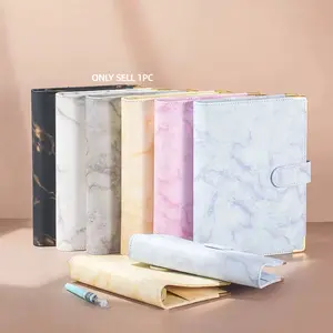 Marble Pattern Budget Binder Set, Cash Envelope, Money Organizer, Includes 6-Ring Binder, 8 Zip Pouches, 12 Budget Sheets, 2 Sticker Labels
