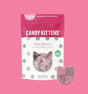 Candy Kittens Vegan Gummies - Very Cherry Flavor  Vegan Candy British Candy Vegan Gummies European Candy