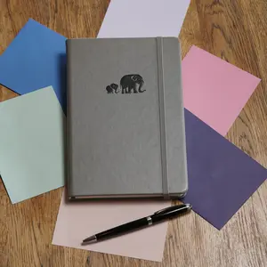 SETTINI Grey Elephants Dotted Hardcover Journal