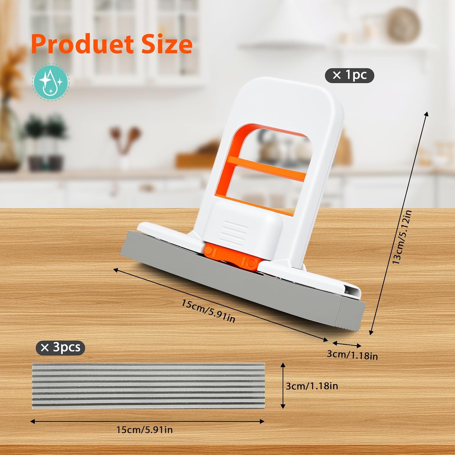 Lazy Cleaning Must Haves: 2026 Mini Mop Upgrade Self Squeezing Portable Floor Cleaner for Small Spaces Bathroom Kitchen Tile Glass, Wet Dry Use Orange, Lightweight Compact Space Saver That Can Stand or Hang