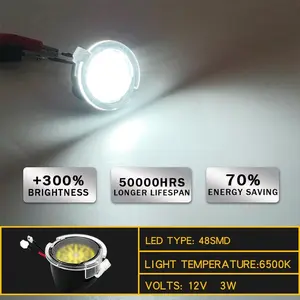 LED Puddle Lights for Ford F150 Edge Explorer Expedition Taurus Flex & Lincoln Navigator MKX MKT – 6000K White Side Mirror Welcome Light, Plug & Play (2PCS)