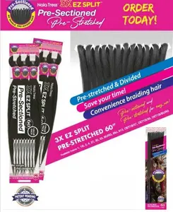 PRE-STRETCHED & PRE-SECTIONED 3X EZ SPLIT BRAID HAIR 60"