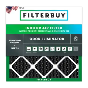 Filterbuy Air Filters | MERV 8 Odor Eliminator | Pleated HVAC AC Furnace Filter Replacements | Easy Installation | Made in USA | Eco-Friendly