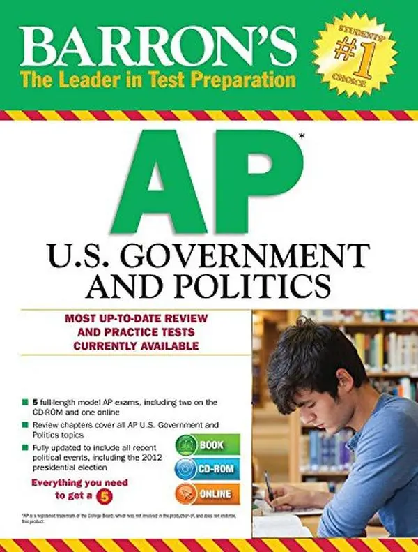 USED-Barron's AP U.S. Government and Politics With CD-ROM by Curt Lader M.S. Ed. (Paperback)