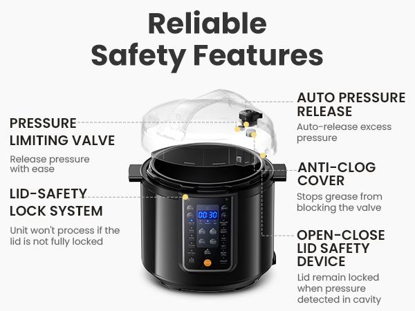 COMFEE’ 9-in-1 Electric Pressure Cooker Olla de Presion, 6QT Slow Rice Cooker 14 Presets Instant Multi Cooker