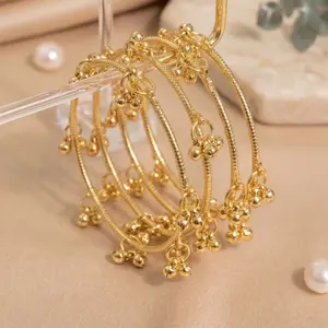 Trending Kashmiri Ghungroo Bangle Set, 4-Piece Cutting design - Jewelry Bangles birthday party gift