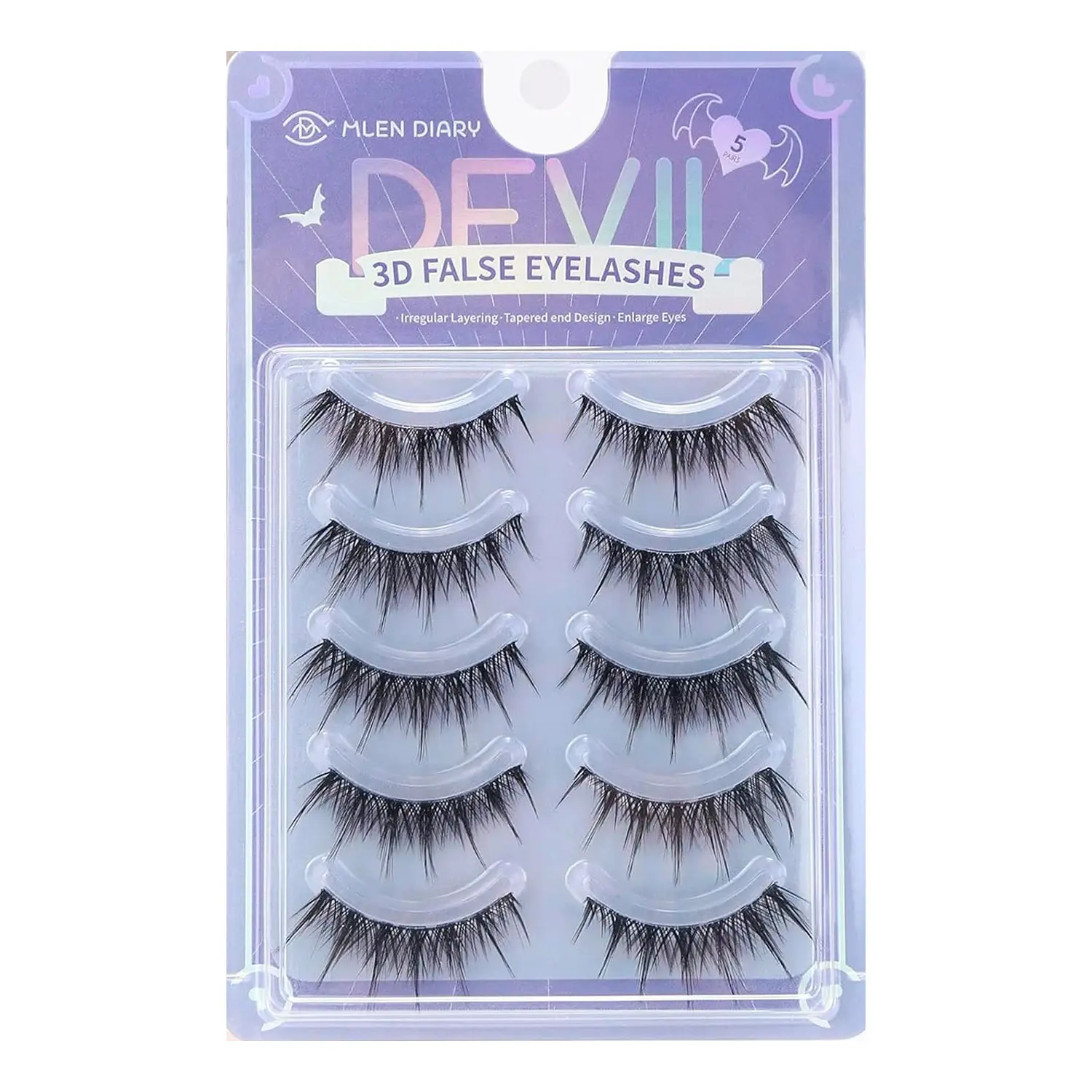 Mlen Diary 3D False Little Devil Eyelashes 5 Pairs