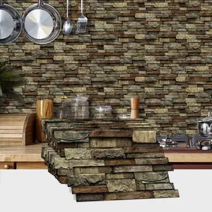 12/24/48pcs Vintage Marble Self-Adhesive Waterproof Durable Removable Wall Stickers, Kitchen Bathroom Home Decor, Universal Use