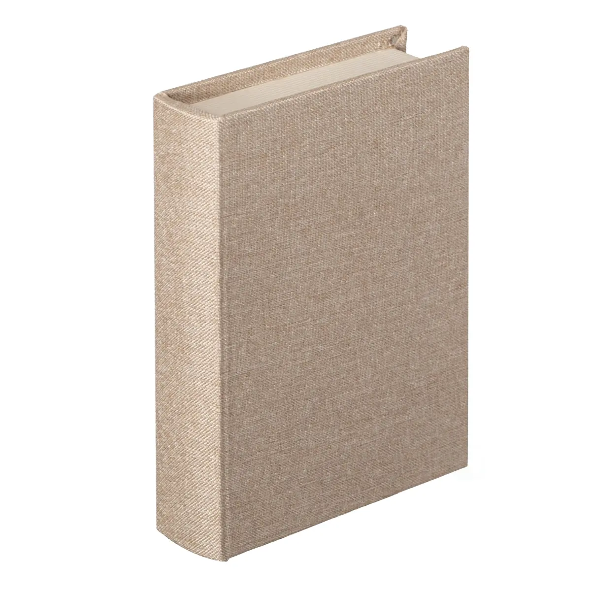 Vintiquewise 8' Linen-Covered MDF Book Box (Model QI004856.SN) - Farmhouse Traditional Decorative Storage Organizer with Compartment, Sand Option for Keepsakes, Jewelry, Gift
