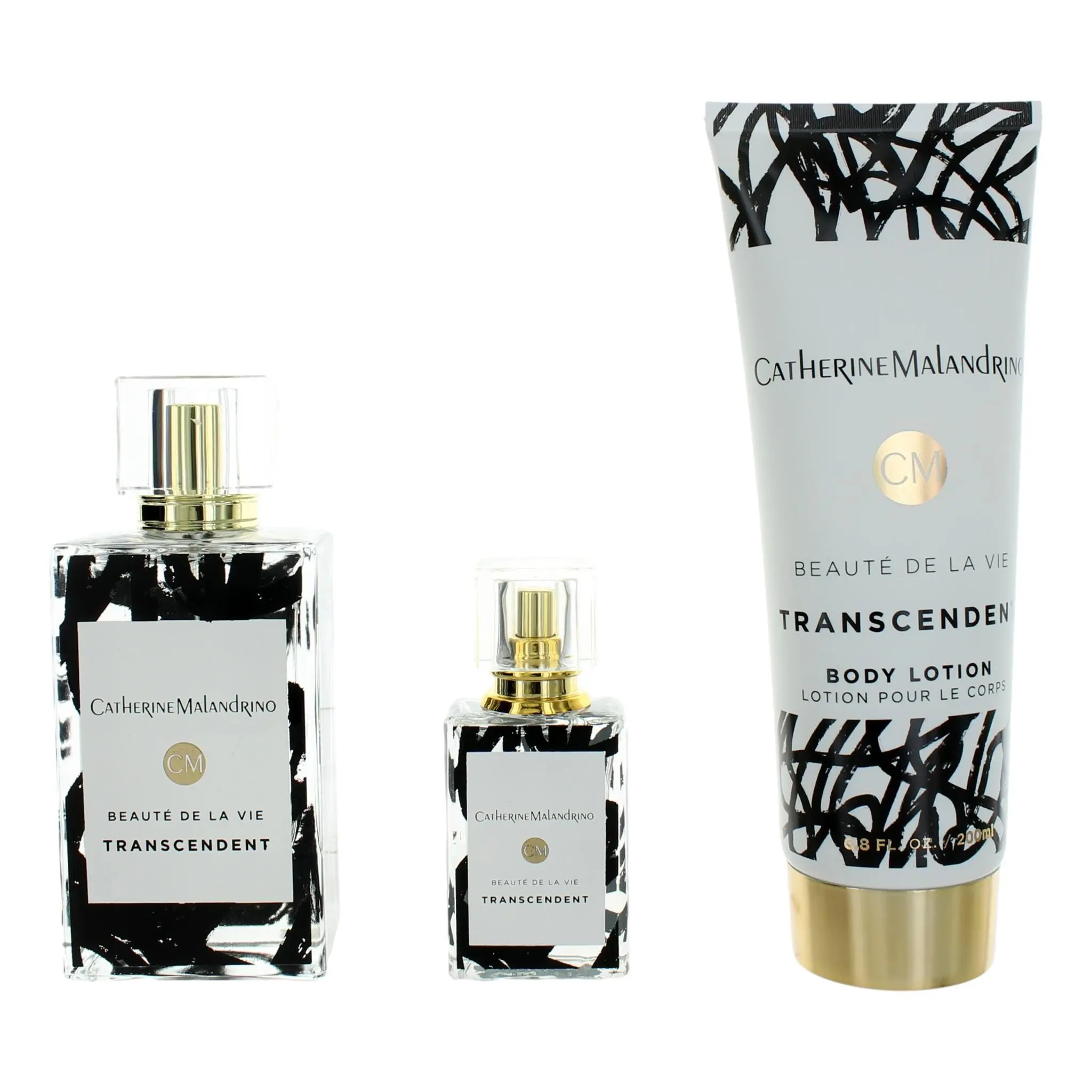Women's Transcendent Beaute De La Vie by Catherine Malandrino 3-Piece Fresh Scent Fragrance Set - Peach, Citrus, Jasmine, Musk, Vanilla, Fruity EDP Spray, Aerosol, for Adults, Fresh Scent Fragrance Sets