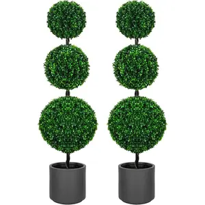 4FT/3FT Artificial Triple Ball Topiary Trees