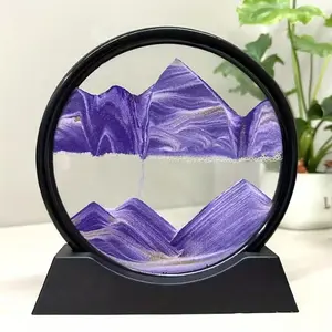 Dynamic Sand Art Decoration, Home Office Desktop Ornament, Blue Plastic Frameless Centerpiece, Interior Decoration Accessories, Decorative Home Ornament, Decor Ornaments