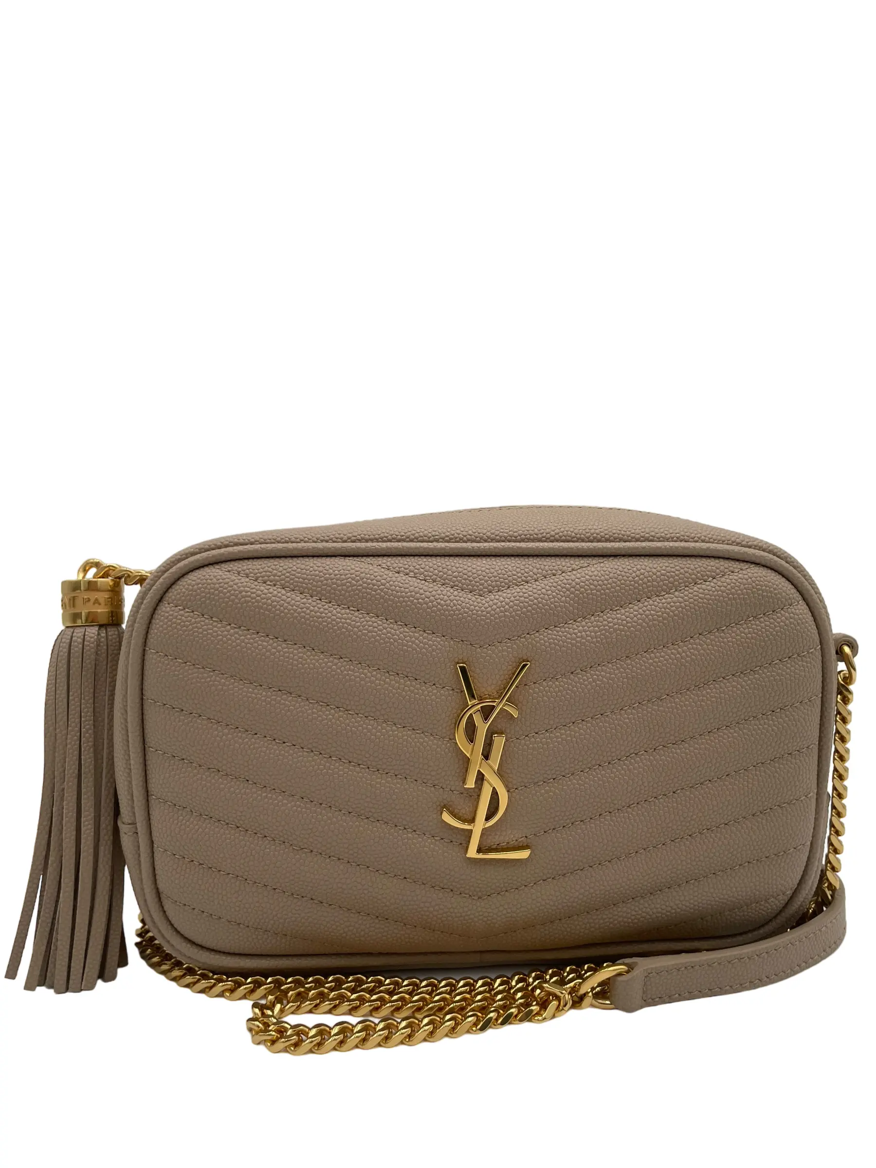 Pre-owned Yves Saint Laurent Matelasse Crossbody Bags LOU CAMERA BAG CHEVRON LEATHER