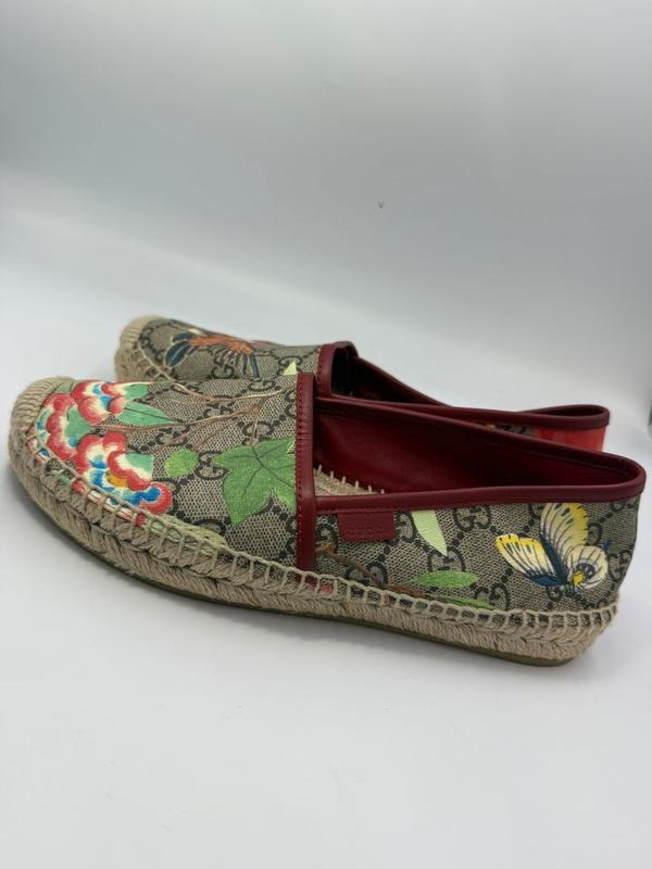 Gucci GG Nature Inspired Espadrilles Coated Canvas Size 6
