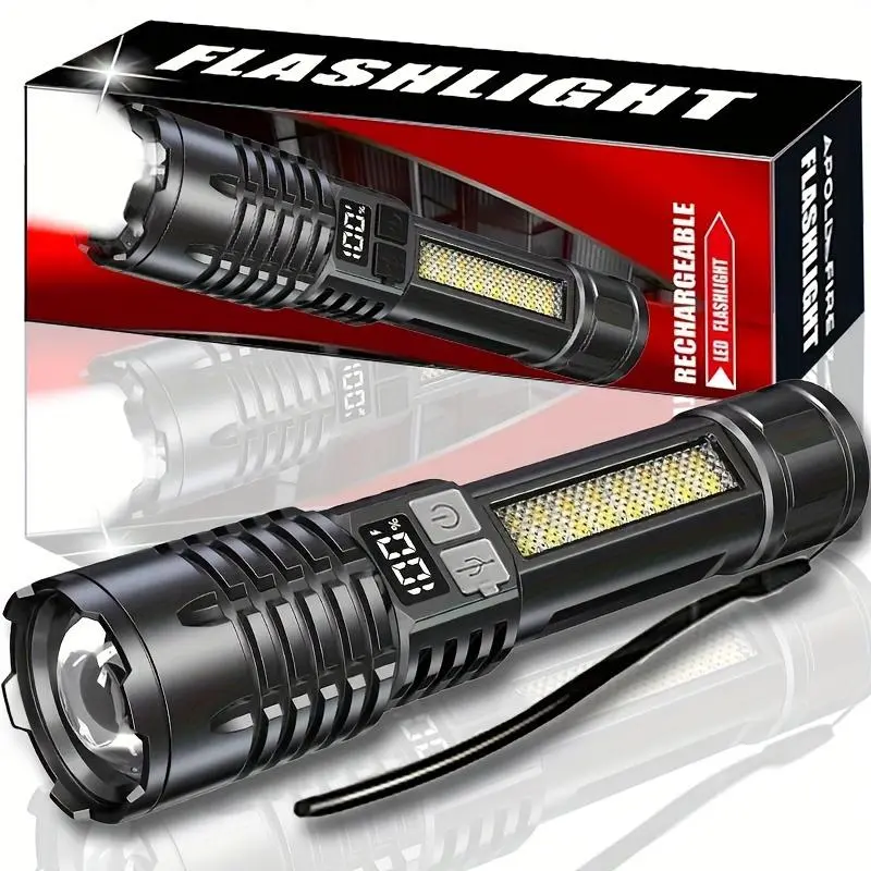 Portable Telescopic Handheld Flashlight, Type-C Rechargeable Flashlight, Outdoor Camping Fishing Hunting Hiking Adventure Emergency Flashlight, Portable Flashlights