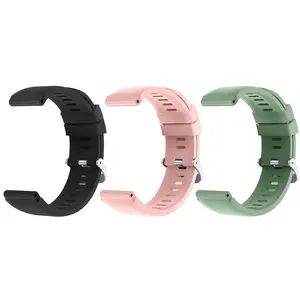 Silicone Watch Band, Soft Rubber Replacement Watch Band with Stainless Steel Buckle, Smart Watch Straps Sport Watch Band for Men Women, Smartwatch Strap
